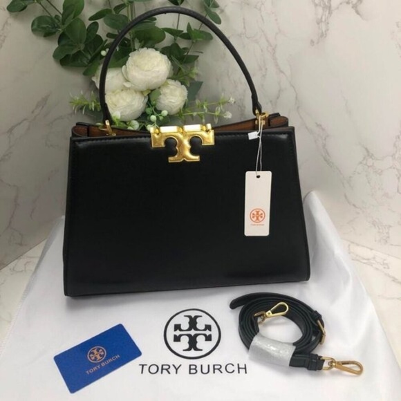 Tory Burch Handbags - ☃️Tory Burch Eleanor Black Leather Bag New